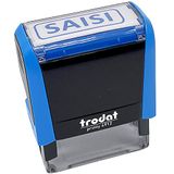 Trodat X-print 4912 navulbare stempel met automatische inkt, SAISI-tekst, blauwe inkt, afdrukformaat 47 x 18 mm