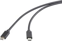 Renkforce RF-5501100 USB-C-kabel USB 3.2 Gen2x2 USB-C stekker, USB-C stekker 0.50 m Zwart TPE-mantel