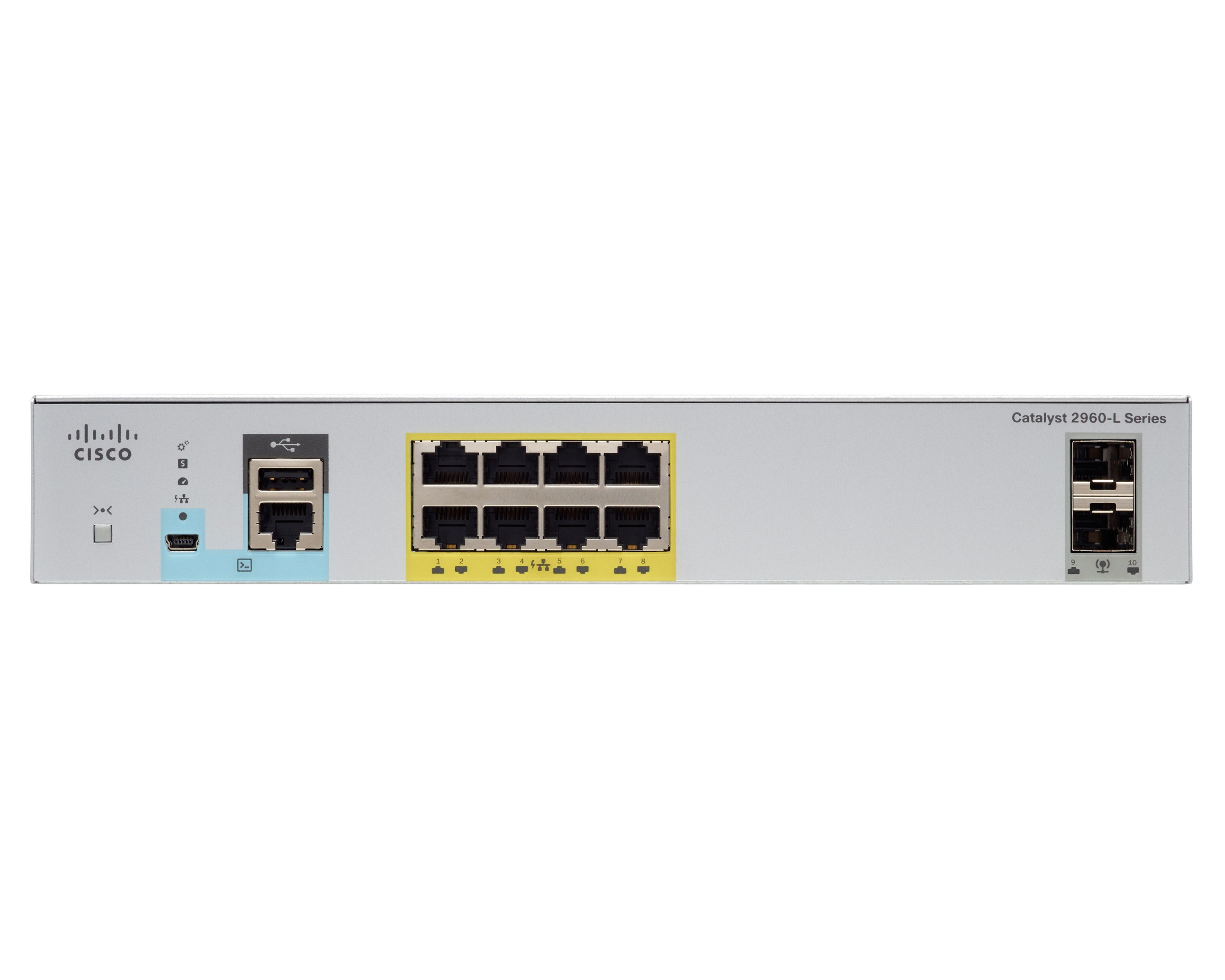 Cisco Catalyst 2960-L WS-C2960L-8PS-LL - Netwerk switch - Grijs