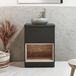 Hudson Reed Hoxton meuble lavabo 60cm étagère ouverte noir gris avec éclairage LED et lavabo à poser rond en gris (Pebble)
