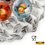 ANRO Tafelkleed Bladeren Grijs Ovaal 300x140cm