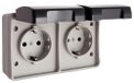 Vaste sokkel, waterdicht, dubbel, IP44