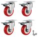 4 roulettes robustes avec frein, diamètre 100 mm, capacité de charge 600 kg, de couleur rouge