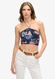 Superdry Crop Cut Out Mouwloos T-shirt Geel XS Vrouw