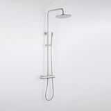 Fortifura Calvi opbouw regendoucheset – Ø25 cm hoofddouche – 1-stands staafhanddouche – RVS geborsteld