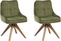 Beliani DORRIS - Eetkamerstoel set van 2 - Groen - Polyester