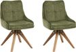 Beliani DORRIS - Eetkamerstoel set van 2 - Groen - Polyester