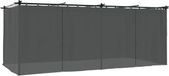 vidaXL Prieel met gordijnen, 6x3 m, staal, antracietkleurig