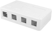 ACT FA6031 Unloaded Surface Keystone Mount Box voor 4 Keystone Jacks