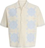 Jack & Jones Gebreide overhemd JORORCHARD KNIT CROCHET POLO Korte mouw Katoen/Acryl M