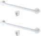 Gerimport - Poignée de barre d'appui de salle de bain/douche - 2x pièces - métal blanc 40 cm