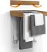 Holland Connections Séchoir, montage mural, rétractable, étendoir à linge, pliable, pour intérieur ou extérieur, peu encombrant, compact, design épuré, aspect bois, 70 cm