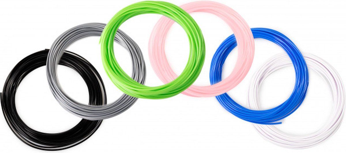 3D&Print PLA Filament Pakket - 6 Satijn Kleuren - 1,75mm - 6 x 10 meter
