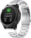 By Qubix - Stalen schakelband - 26mm Quickfit - Zilver - Geschikt voor Garmin Fenix 7X / 6X / 5X