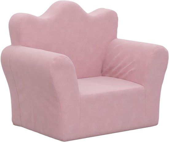 vidaXL Kinderbank - Zacht - Pluche - Roze