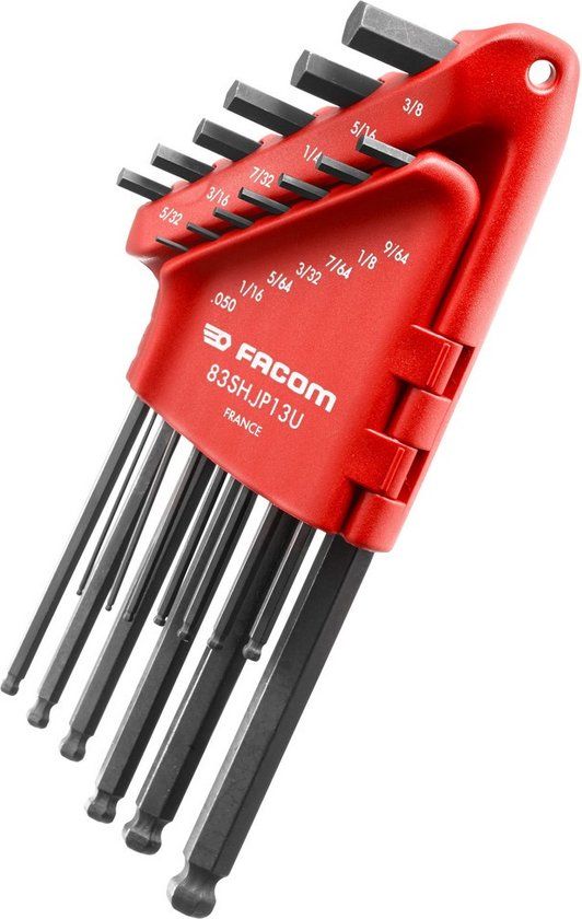 Facom Set lange inbussleutels inch maten met houder - 83SH.JP13U