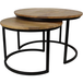 HSM Collection - Table basse Ronin - ensemble de 2 - 70×70×46 cm - Mangue/Métal - Naturel/Noir