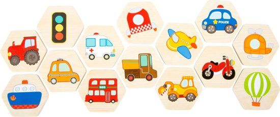 Small foot company Small Foot Houten Voertuigen Geheugenspel 28 Stukjes