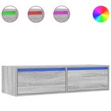 vidaXL TV-meubel met LED-verlichting 100x35,5x25 cm grijs