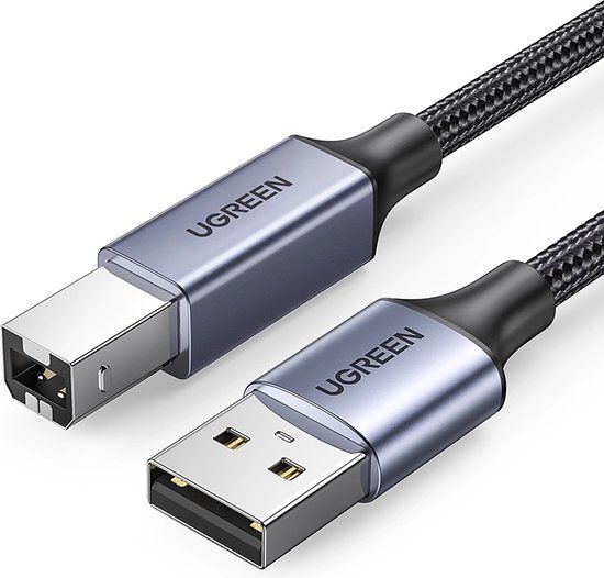 Ugreen - USB 2.0 A naar USB 2.0 Type B Printerkabel, Nylon Aluminium Omhulsel Gevlochten Kabel. (5M)