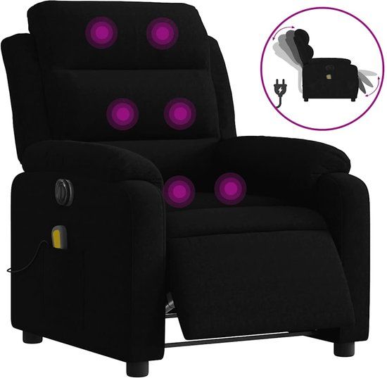 vidaXL Massagestoel elektrisch verstelbaar fluweel zwart
