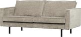 WOOOD Rodeo Ribstof Zitbank Donkerzand 85x190x86