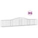 vidaXL Gabionen met boogvorm, 6 stuks, 400x50x60/80cm, verzinkt staal