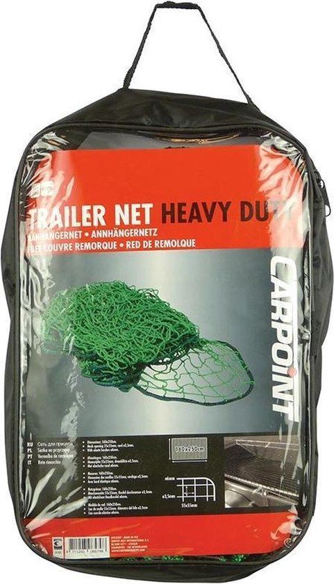 Carpoint Aanhangwagennet - 160x250cm - Groen