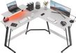Bureau L-vormig Gaming avec éclairage RGB et support moniteur - Bureau d'angle 130x130 cm