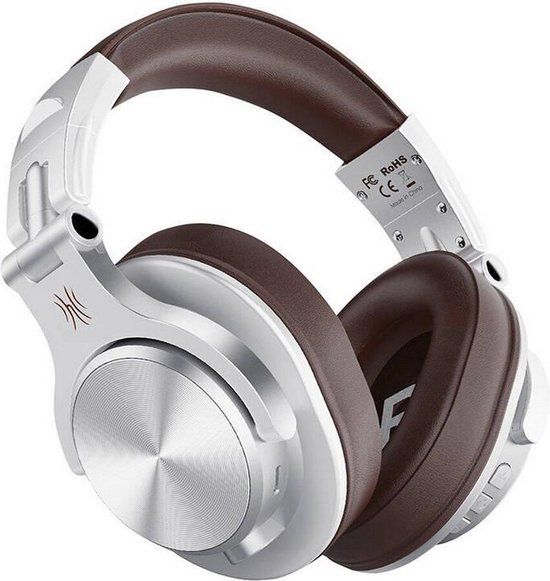 OneOdio Fusion A70 Zilver/Bruin – Draadloze Over-Ear Koptelefoon – DJ & Studio – Hi-Res Audio