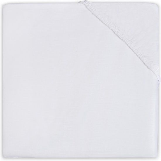 Jollein Baby Hoeslaken Ledikant Katoen 60x120cm - Wit