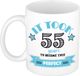 Bellatio Decorations Mok 55 jaar - Blauw - Keramiek - 300 ml