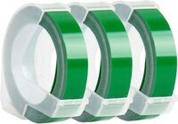 Dappaz 3D Label Tape - 9mm - White on Green - 3 Pack