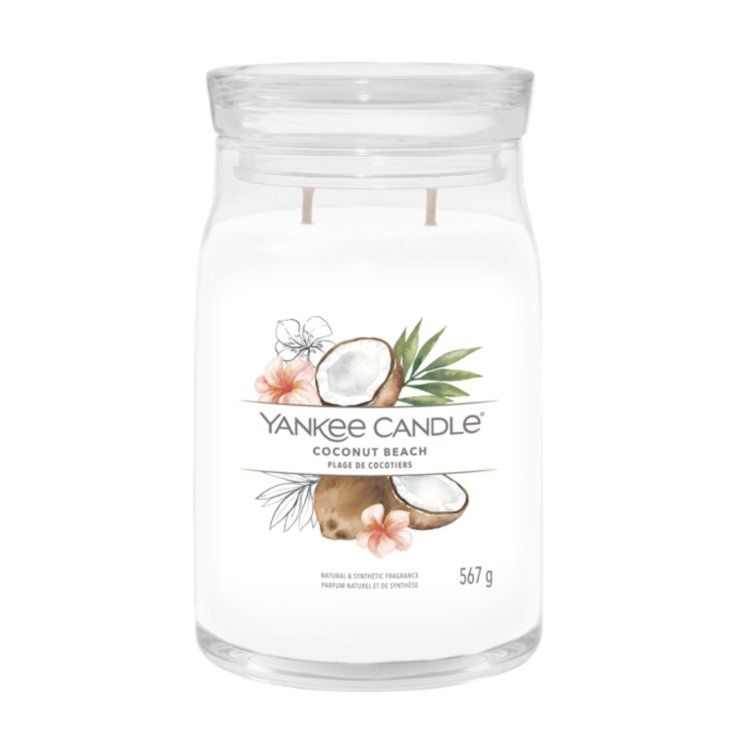 Yankee Candle Signature Cylinder Candle - Coconut, Pineapple, Vanilla - White - 90 Hours