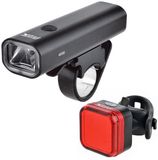 Prox Aljot Fietsverlichtingsset 400 en 40 Lumen Led USB Oplaadbaar Zwart