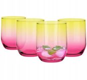 Glasmark Ombre Glazenset - 4 stuks, 280 ml, roze/geel