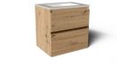 Saniclass Prime Vita Badkamermeubelset - 60x46x60cm - keramische wastafel glans wit - 1 wasbak - zonder kraangat - 2 lades - rustiek eiken
