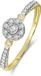 Lucardi Dames 14K geelgouden entourage ring 23 diamanten 0,10ct