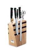 F. DICK Premier Plus 8809000 Messenblok van beukenhout met magneet, Santoku-koksmes, officieel koksmes)
