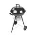 HYCHIKA Houtskoolbarbecue, BBQ-grill, Ø47 cm, ronde verticale buitenbarbecue met deksel, verchroomde wielen, draagbaar, voor tuin, balkon, camping
