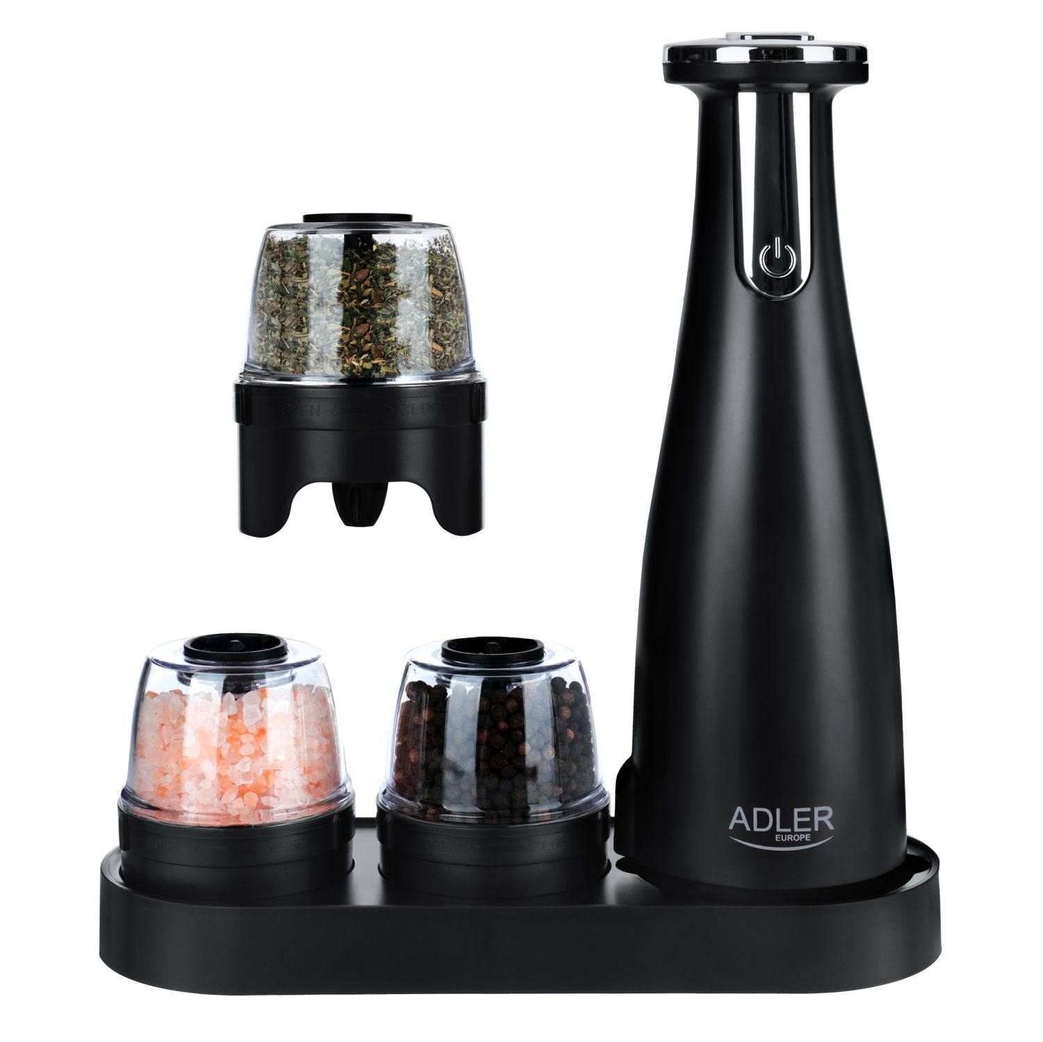 Adler AD 4449b Elektrische Zout- en Pepermolen Set - 3 molens - USB - 2 jaar garantie