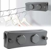 Sans marque Corde à linge double extensible réglable avec câble en acier de 30 cm - Fixation murale à double corde pour usage intérieur et extérieur