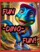 FUN-DINO-FUN! Książka do kolorowania z dinozaurami na wesoło
