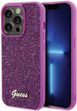 Guess Rhinestones Script Logo Back Case - Fuchsia