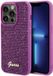 Guess Rhinestones Script Logo Back Case - Fuchsia