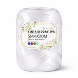 OFITURIA Satijnen lint, wit, 5 mm x 20 m, rol cadeaulint voor strikken en verpakkingen, decoratielint stof voor geschenkverpakkingen, gastgeschenken, feestjes en bruiloften (1 verpakking, 1 Ud)