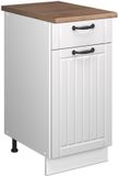 Vicco Onderkast voor spoelbak/kookplaat Fame-Line, Wit Landhuis/Wit, 40 cm, WB Eik