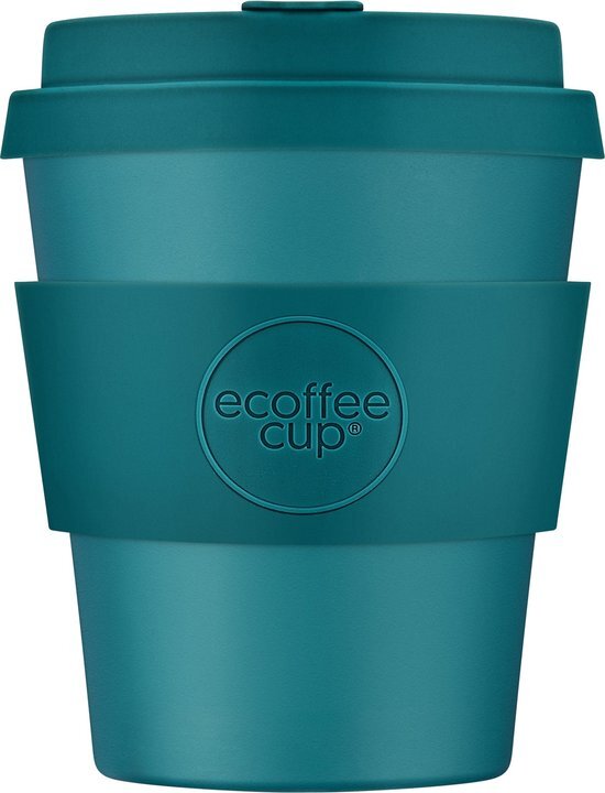 Ecoffee Cup Bay of Fires PLA - Koffiebeker to Go 240 ml - Petrol Siliconen