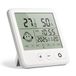 Uten Digitale thermometer en hygrometer voor gebruik binnenshuis, 19 cm in groot scherm, voor het meten van de temperatuur en luchtvochtigheid binnenshuis, met kalender en tijd, geschikt voor