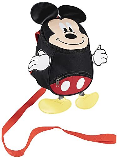 Cerdá Mickey Mouse, rugzak voor peuters, met veiligheidslijn, zwart/rood, Eén maat, Casual